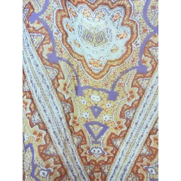 Maeve Nalina 100% Silk Gauzy Poncho Style Paisley Tunic Top XS Multicolor Boho - Picture 6 of 9